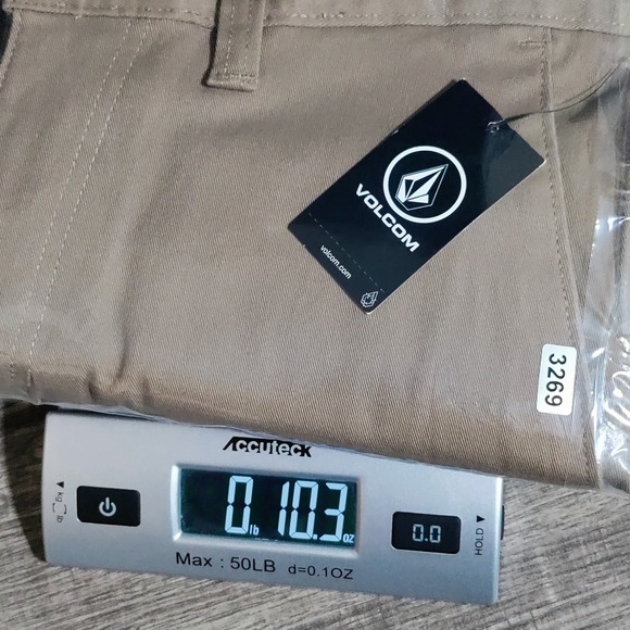 Volcom Vmonty‎ Stretch 22 Khaki Chino Shorts Mens Size 29 Flat Front Casual NEW - Picture 14 of 14